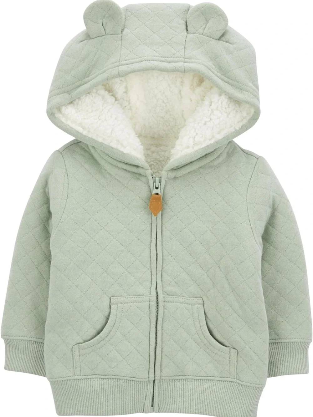 Simple Joys by Carter's Baby Hooded Sweater Jacket with Sherpa Lining 3-6Mos